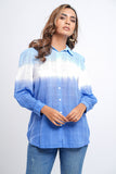 Women's Casual Shirt : Ombre Blue