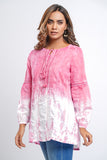 Women's Woven Top : Pink and White