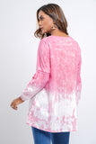 Women's Woven Top : Pink and White