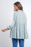 Women's Woven Tops : Stone Blue