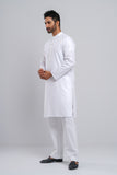 Men's Panjabi : Black & Porcelain