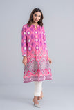 Women's Lawn Kurta - Geranium Pink & Aqua Green