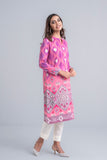 Women's Lawn Kurta - Geranium Pink & Aqua Green