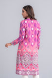 Women's Lawn Kurta - Geranium Pink & Aqua Green