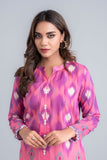 Women's Lawn Kurta - Geranium Pink & Aqua Green