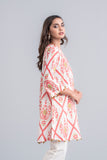 Women's Lawn Kurta - Red & Off White