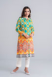 Women's Lawn Kurta - Geranium Pink & Aqua Green