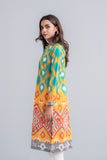 Women's Lawn Kurta - Geranium Pink & Aqua Green