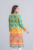 Women's Lawn Kurta - Geranium Pink & Aqua Green