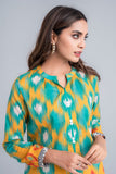 Women's Lawn Kurta - Geranium Pink & Aqua Green