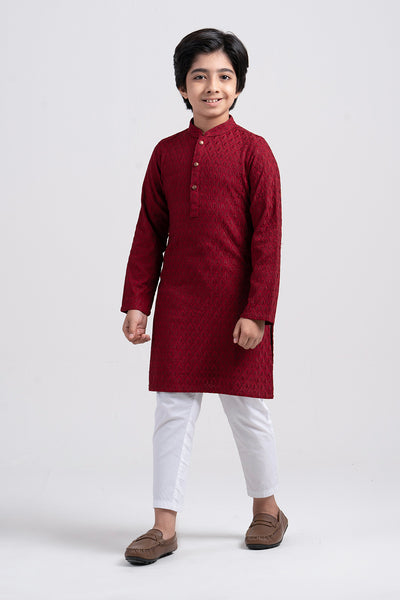 Boy's Panjabi : Maroon (0-15 Years)