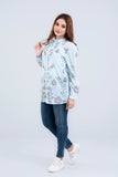 Relaxed Fit Georgette Floral Women's  Casual : Sky Blue Printed