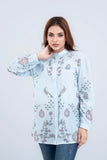 Relaxed Fit Georgette Floral Women's  Casual : Sky Blue Printed