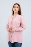 Women's Casual Shirt : Dusty Pink & Stone Blue