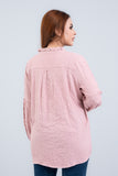 Women's Casual Shirt : Dusty Pink & Stone Blue