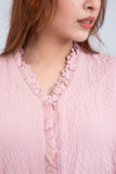 Women's Casual Shirt : Dusty Pink & Stone Blue