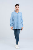 Women's Casual Shirt : Dusty Pink & Stone Blue