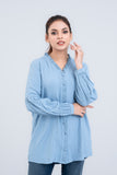 Women's Casual Shirt : Dusty Pink & Stone Blue