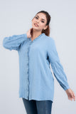 Women's Casual Shirt : Dusty Pink & Stone Blue