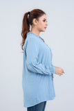 Women's Casual Shirt : Dusty Pink & Stone Blue