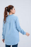 Women's Casual Shirt : Dusty Pink & Stone Blue