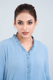 Women's Casual Shirt : Dusty Pink & Stone Blue