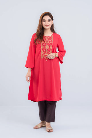 WOMEN'S ETHNIC KURTA : Red & Navy