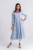 Women's Ethnic Kurta : Going Green Printed & Placid Blue Printed