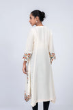 Women's ethnic kurta : Olive Green  & Off White