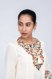 Women's ethnic kurta : Olive Green  & Off White