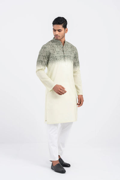 Men's Panjabi (slim Fit) : Palm Leaf