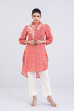 Women's Embroidered Viscose Ethnic Kurti with Shirt Collar