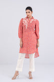 Women's Embroidered Viscose Ethnic Kurti with Shirt Collar