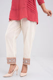 Women's Ethnic Pant: Navy Blue & Off White