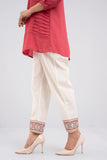 Women's Ethnic Pant: Navy Blue & Off White