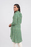 Women's Embroidered Viscose Ethnic Kurti with Shirt Collar