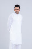 Regular Fit Dollar-Embroidered Men's Kabli Set: Jet Black &  Optical White