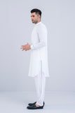 Regular Fit Dollar-Embroidered Men's Kabli Set: Jet Black &  Optical White