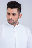 Regular Fit Dollar-Embroidered Men's Kabli Set: Jet Black &  Optical White