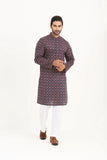 Men's Panjabi ( slim fit) :   Grape & Blue print