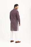 Men's Panjabi ( slim fit) :   Grape & Blue print