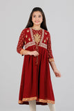 Junior Ethnic tops : CHOCOLATE TRUFFLE PRINTED & ROSE RED PRINTED  (10-14 Years)