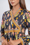 Angrakha-Style Flared Printed Lawn Kurta