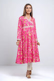 Angrakha-Style Flared Printed Lawn Kurta