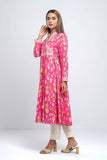 Angrakha-Style Flared Printed Lawn Kurta