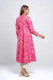 Angrakha-Style Flared Printed Lawn Kurta