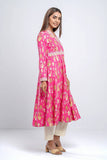 Angrakha-Style Flared Printed Lawn Kurta