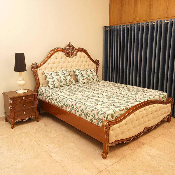 Bed Sheet - Green Leaves (King Size & Queen size )