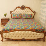 Bed sheet : Ocean Multi ( king & Queen size )