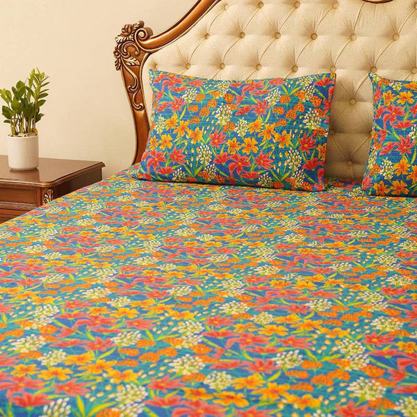 Bed sheet : Ocean Multi ( king & Queen size )